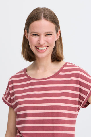 Pamila Round Neck Tee | Roan Rouge Mix