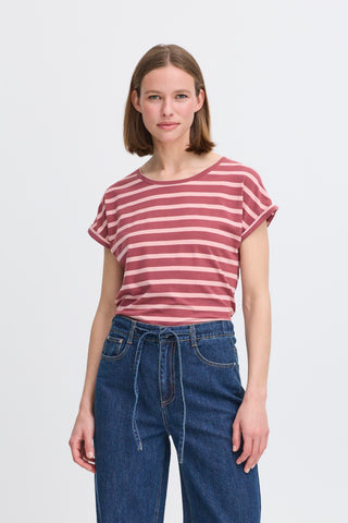 Pamila Round Neck Tee | Roan Rouge Mix