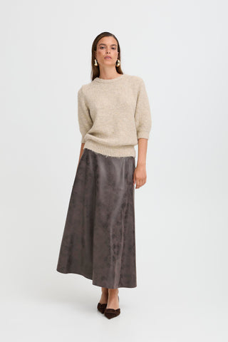 Dimion Skirt | Brown Vegan Leather