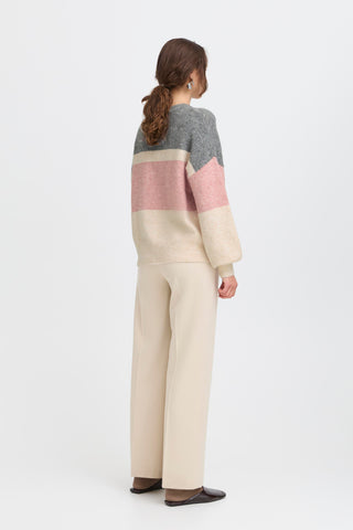 Omea Round Neck Jumper | Pale Mauve Mix