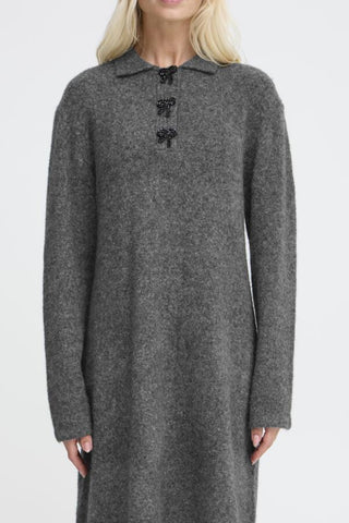 Omea Polo Dress | Dark Grey Melange