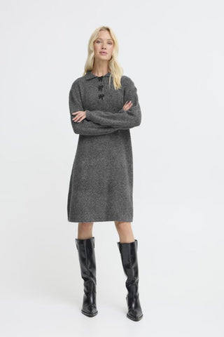 Omea Polo Dress | Dark Grey Melange