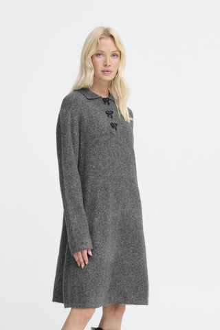 Omea Polo Dress | Dark Grey Melange