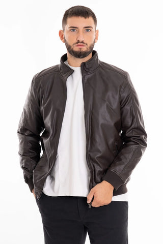 Faux Leather Jacket | Brown