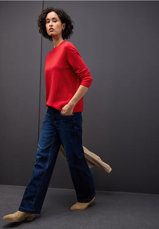 Basic Round Neck  | Racing Red