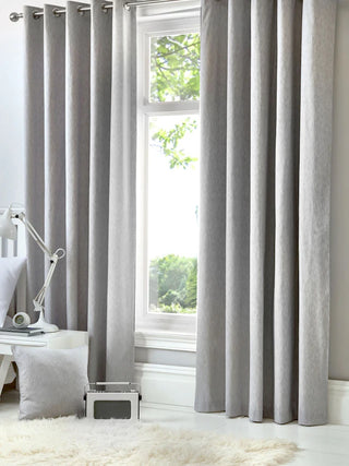 Sorbonne  Eyelet Curtains | Silver