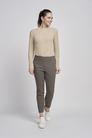Buttercup Trouser | Taupe Geometric