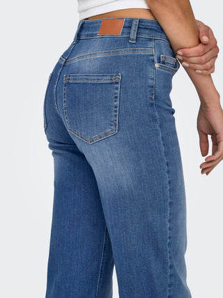 Blush Mid Waist Straight Jean | Medium Blue Denim