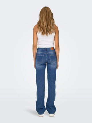 Blush Mid Waist Straight Jean | Medium Blue Denim