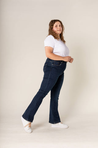 UCB Nina Carter High Waist Flared Bootcut Jeans Dark Blue