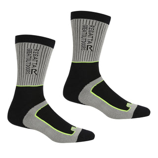 2 Pack Samaris 2 Season Sock Dark Steel Electric Lime