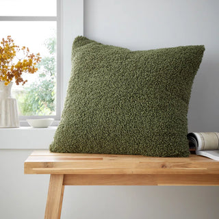 So Soft Velvet Boucle Cushion | Olive
