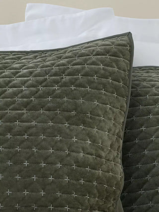 Attica Velvet Pillowshams | Green