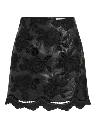 Pazz Faux Leather Skirt  | Black