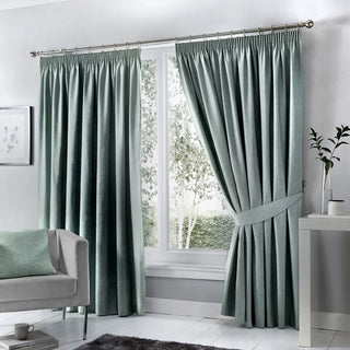Dijon Pencil Pleat Blackout Curtains | Duck Egg