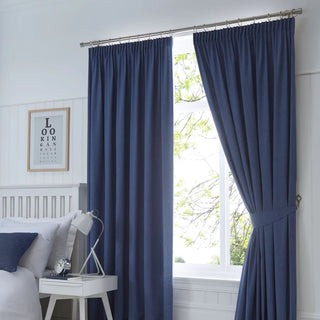 Dijon Pencil Pleat Blackout Curtains | Navy
