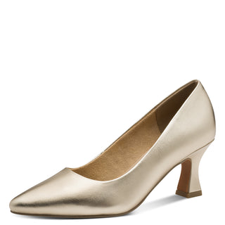 Pantent Pointed Court Shoe | Gold