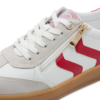Bargi Double Stripe Trainer | White/Red
