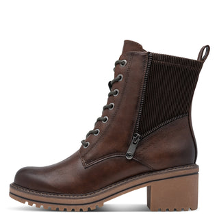 Round Toe Lace Up Ankle Boot | Chestnut