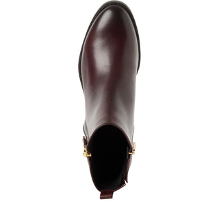 Round Toe  Zipper Ankle Boot | Bordeaux