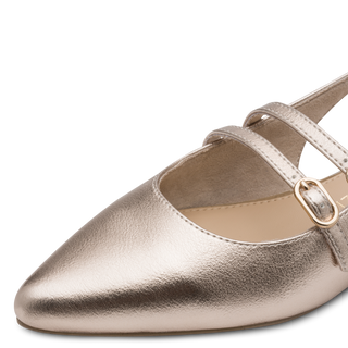 Apo Slingback Flat Slider | Platinum