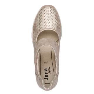 Wedge Cross Strap Shoe | Rose Gold