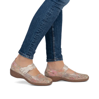 Doris Multi Hook & Loop Shoes | Beige Multi