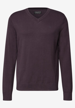 Basic Vneck Knit  | Bordeaux Red