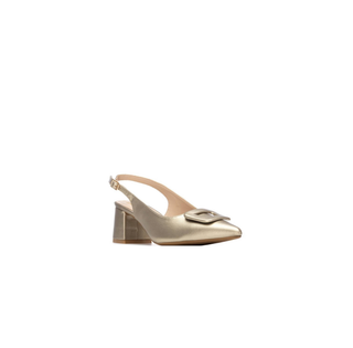 Block Heel Slingback | Gold
