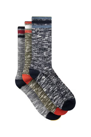 Fernvale Striped Boot Sock 3pk | Navy 7-11