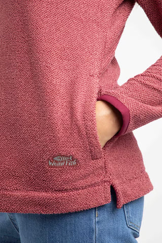 Sarah 1/4 Zip Textured Fleece | Garnet