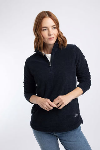 Sarah 1/4 Zip Textured Fleece | Midnight