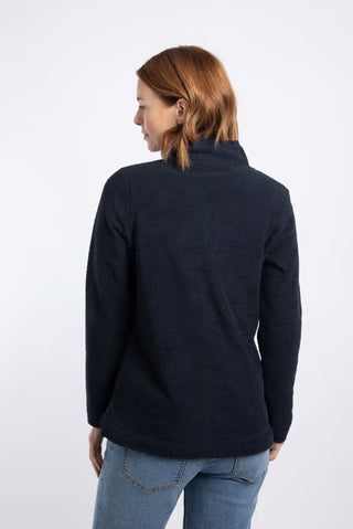 Sarah 1/4 Zip Textured Fleece | Midnight