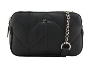 Bamboo Double Zip Top Box Bag | Black