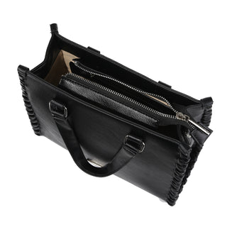 Vail Whipstitch Handle Bag | Black