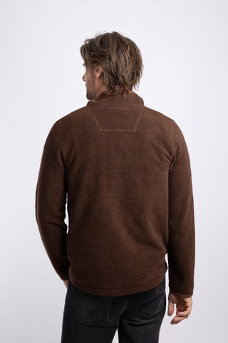 Errill 1/4 Zip Textured Fleece | Chocolate