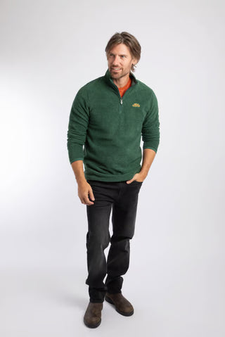 Errill 1/4 Zip Textured Fleece | Laurel Green