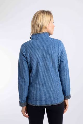 Beye 1/4 Zip Grid Fleece | Estate Blue