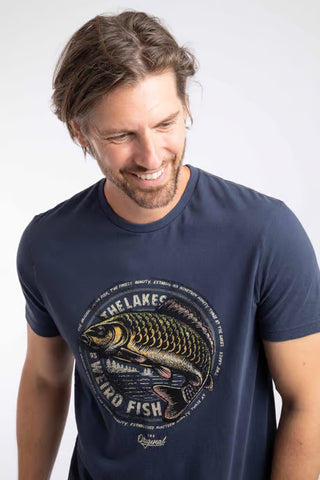 Carpe Front Print Graphic T-Shirt  | Navy