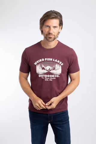 Lakes Front Print Graphic T-Shirt | Red Grape