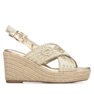 Textured Wedge Sandal | Gold