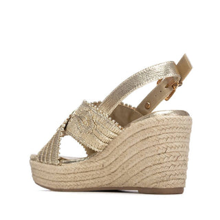 Textured Wedge Sandal | Gold