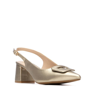 Block Heel Slingback | Gold