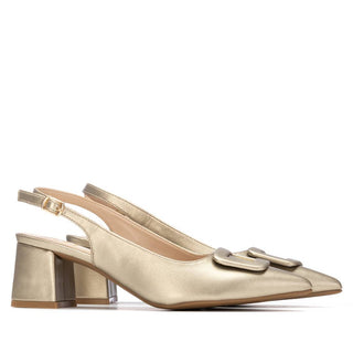 Block Heel Slingback | Gold
