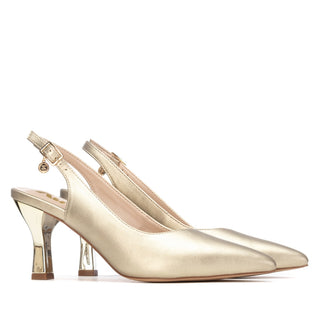 Pointed Slingback | Gold