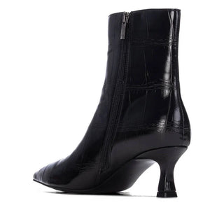 Faux Crocodile Ankle Boot | Black