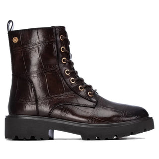 Lace Up Biker Boot | Maroon