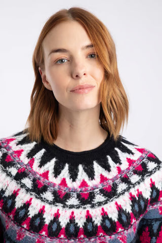Lowell Fair Isle Jumper | Dark Navy