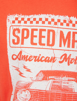 Speed Machine Tee Hot Coral