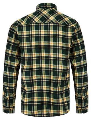 Apak Checked Cotton Flannel Shirt Scarab Green